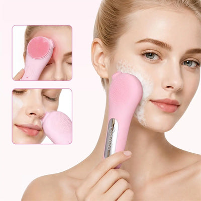 Cotsoco Facial Cleansing Brush with Heat & Vabration, Skin Massager Electric Silicone, Electric Facial Cleanser for Deep Cleansing, Gifts for Men Women, Mother'S Day Father'S Day, Summervibes