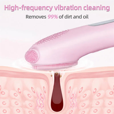 Cotsoco Facial Cleansing Brush with Heat & Vabration, Skin Massager Electric Silicone, Electric Facial Cleanser for Deep Cleansing, Gifts for Men Women, Mother'S Day Father'S Day, Summervibes