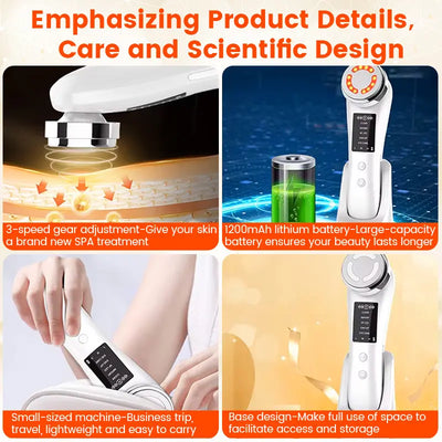 RestoraTouch™ 5-in-1 Facial Cleansing & Firming Skincare Device with LED Light Therapy
