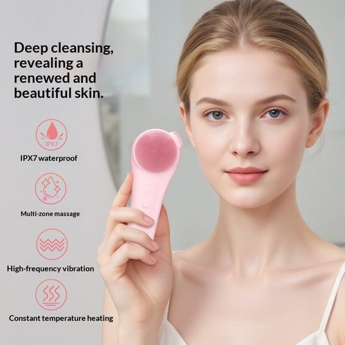 RestoraTouch™ Sonic Facial Cleansing Brush — Heat + Vibration Massage