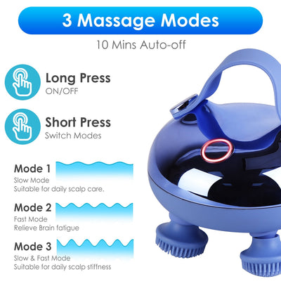 Calm Head Spa™ Rechargeable Scalp Massager — Red Light Therapy + Waterproof