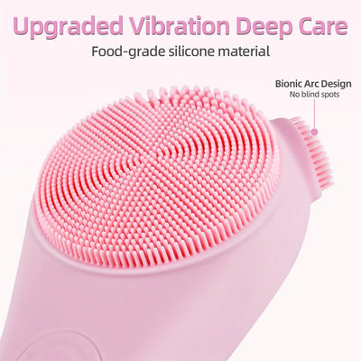Cotsoco Facial Cleansing Brush with Heat & Vabration, Skin Massager Electric Silicone, Electric Facial Cleanser for Deep Cleansing, Gifts for Men Women, Mother'S Day Father'S Day, Summervibes