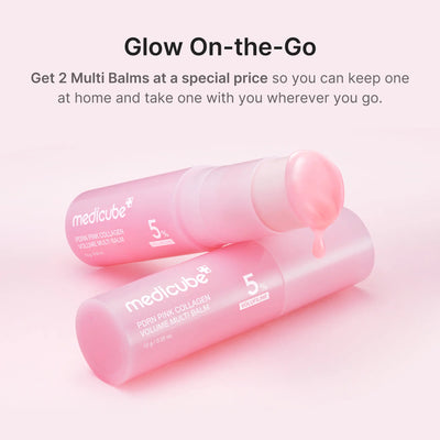 [Medicube] PDRN Pink Collagen Volume Multi Balm | All in One Volufiline, PDRN, NAD Stick for Youthful-Looking, Helping Look of Fine Lines, Firming Care, Anti-Aging Care | for Under-Eyes, Neck, Forehead, Smile Lines, Lip Care | Korean Skincare