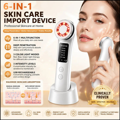 RestoraTouch™ 5-in-1 Facial Cleansing & Firming Skincare Device with LED Light Therapy