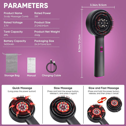 RestoraTouch™ 3-in-1 Scalp Massager & Hair Oil Applicator — Waterproof, Fast-Charging