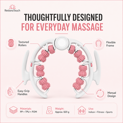 RestoraTouch CurveRoll™ — Adjustable Full-Body Massage Roller