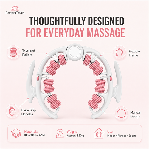 RestoraTouch CurveRoll™ — Adjustable Full-Body Massage Roller