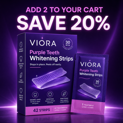 Viora™ Purple Teeth Whitening Strips – 30-Minute At-Home Whitening Treatment