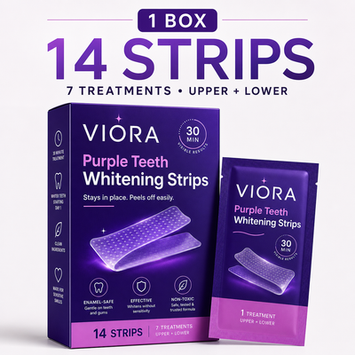 Viora™ Purple Teeth Whitening Strips – 30-Minute At-Home Whitening Treatment