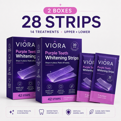 Viora™ Purple Teeth Whitening Strips – 30-Minute At-Home Whitening Treatment