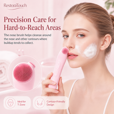 RestoraTouch™ Sonic Facial Cleansing Brush — Heat + Vibration Massage