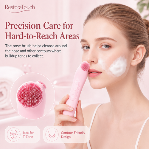RestoraTouch™ Sonic Facial Cleansing Brush — Heat + Vibration Massage