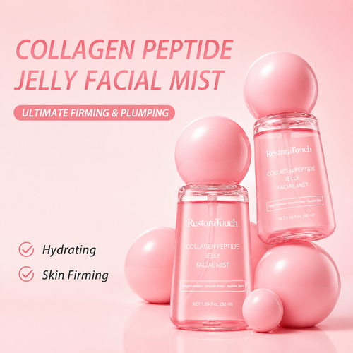RestoraTouch™ Collagen Peptide Jelly Serum Mist – Hydrating & Plumping Face Spray for Dewy Glow, Fine Lines & Dry Skin, 1.69 Fl Oz