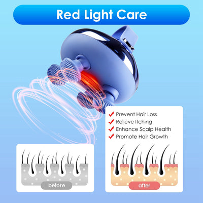 Calm Head Spa™ Rechargeable Scalp Massager — Red Light Therapy + Waterproof