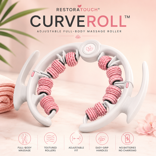 RestoraTouch CurveRoll™ — Adjustable Full-Body Massage Roller