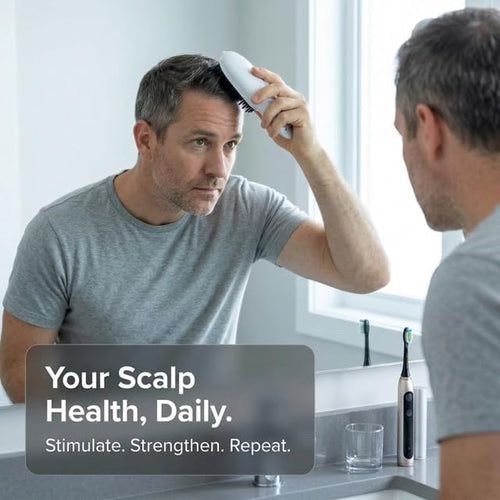 RestoraTouch™ Vibrating Scalp Massager Brush — Dual Light Modes