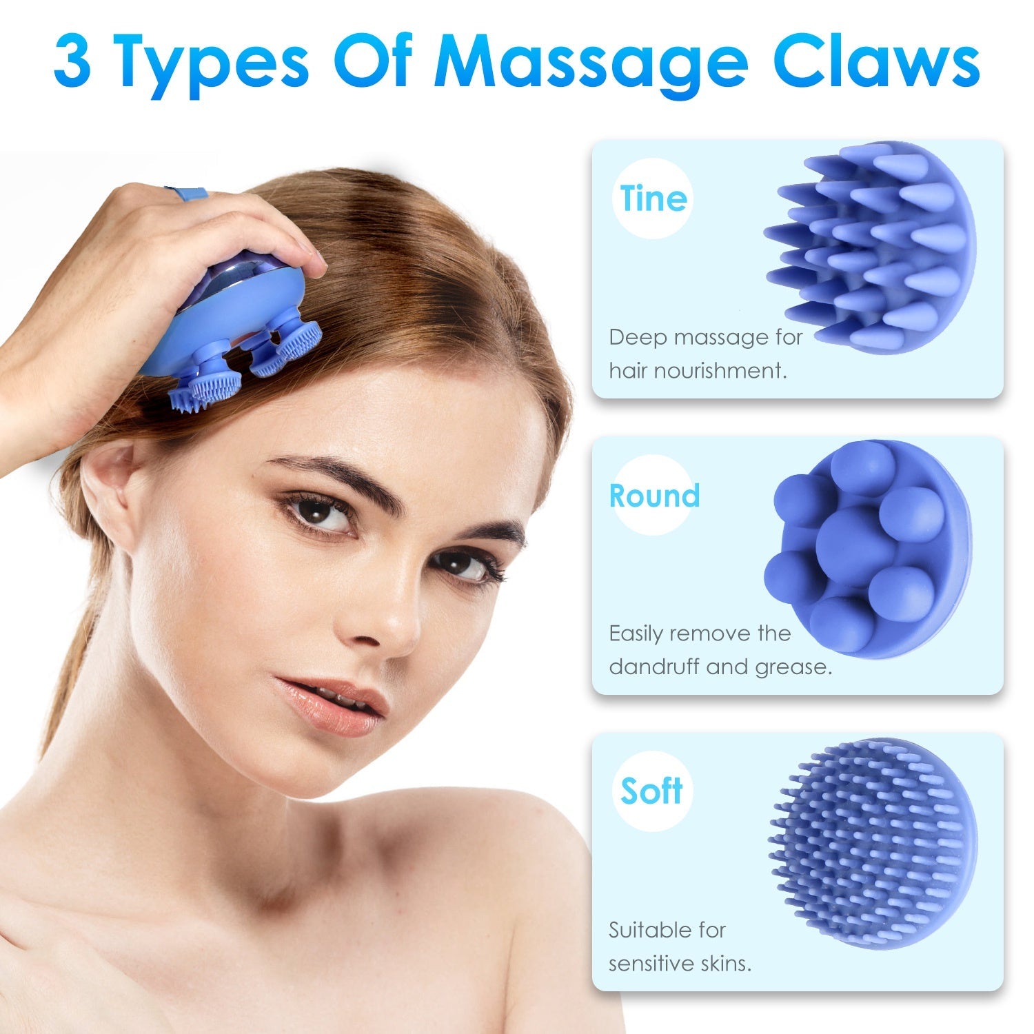 Calm Head Spa™ Rechargeable Scalp Massager — Red Light Therapy + Waterproof